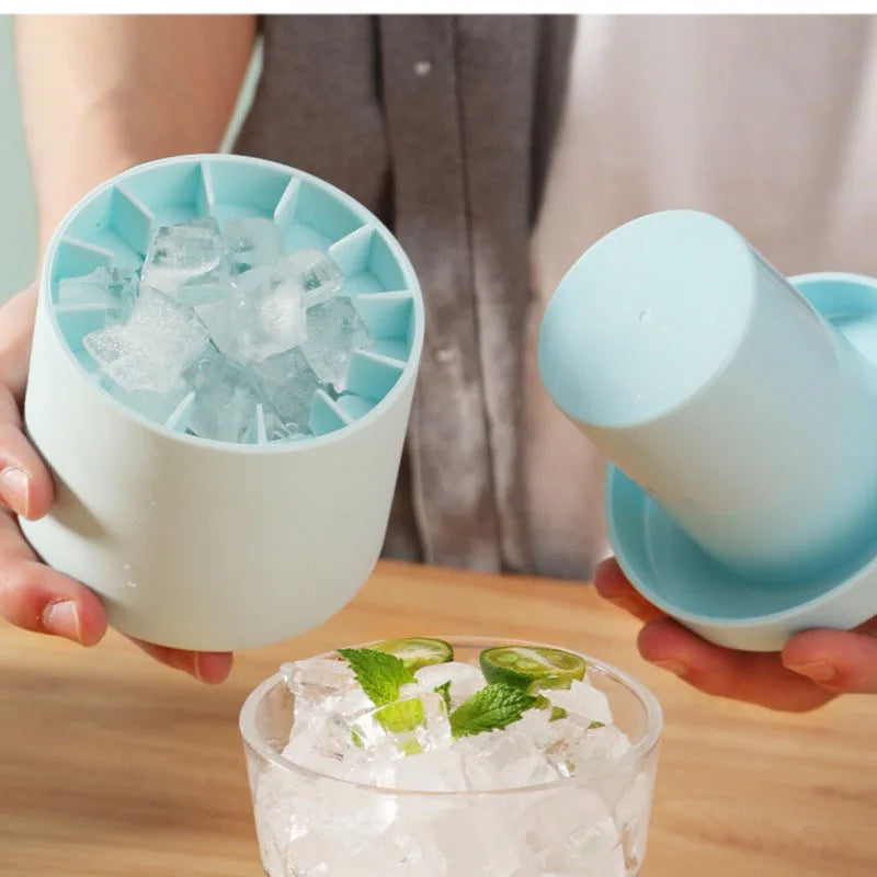 Easy-Release Silicon Ice Cube Maker With Storage Container